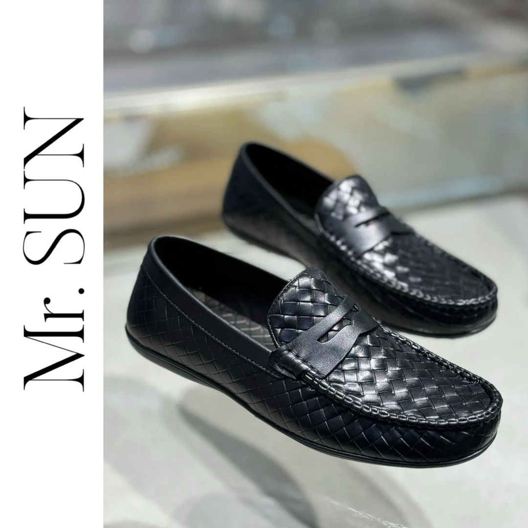 孙先生｜高定款男士夏季编织皮豆豆鞋一脚蹬百搭驾车鞋乐福鞋0172