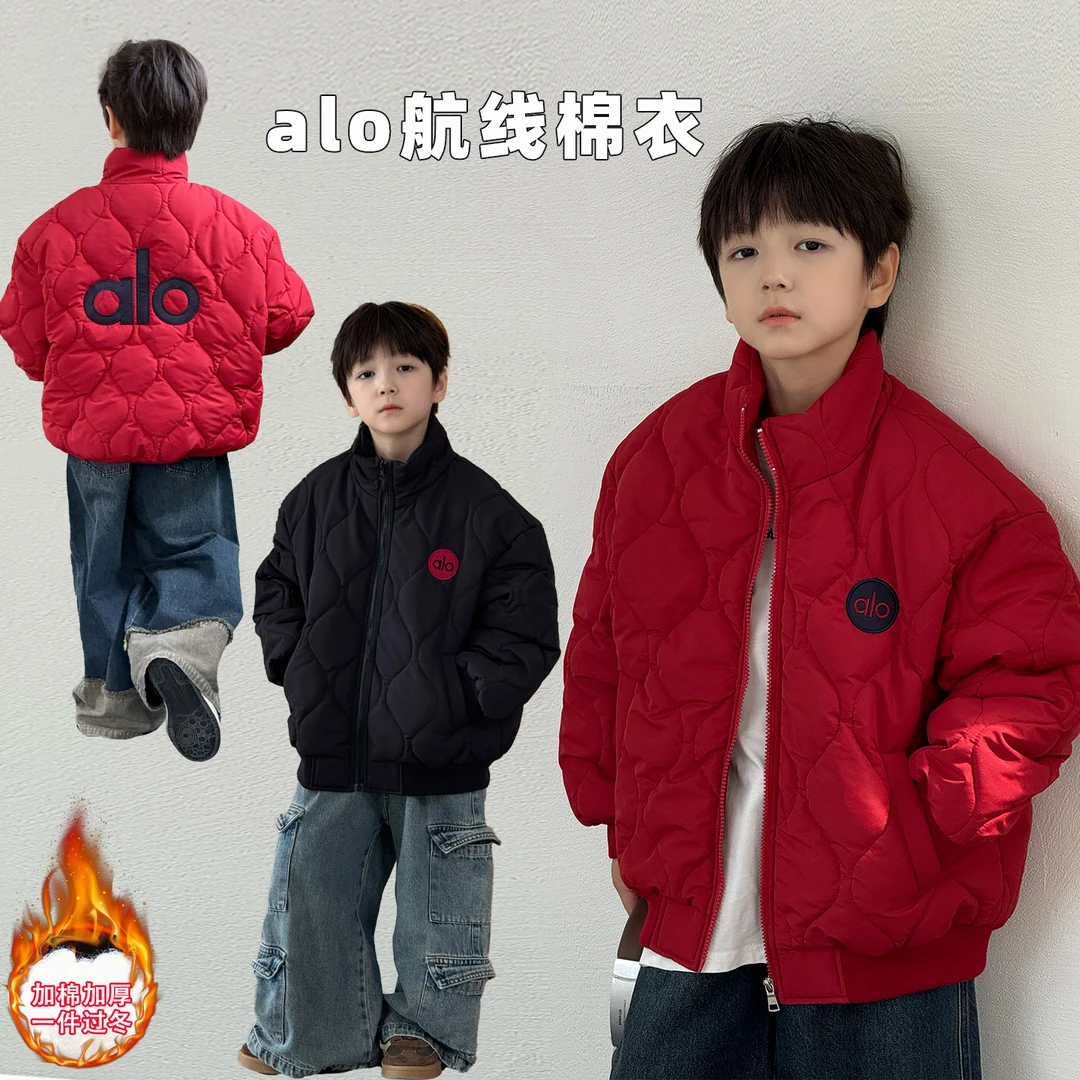 男童红色夹棉外套冬季2025新款12岁男孩本命年中国红夹克加厚冬装
