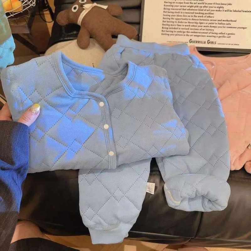 秋冬套装校服夹棉棉衣打底裤儿童女宝宝保暖内胆学生加厚外套三