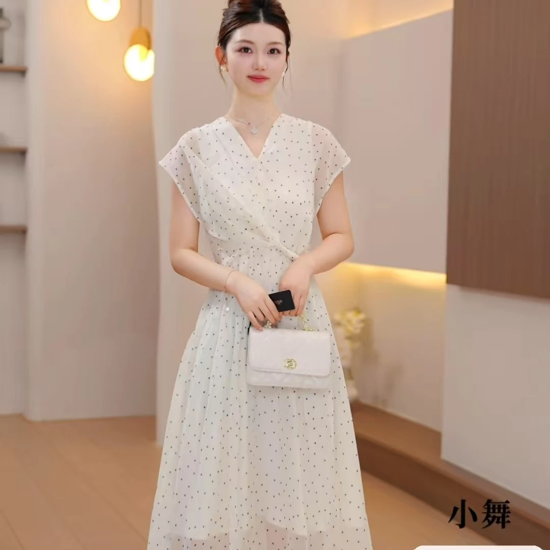 【西西女装】法式新款高级感气质显瘦连衣裙夏收腰短裙子女Y0210