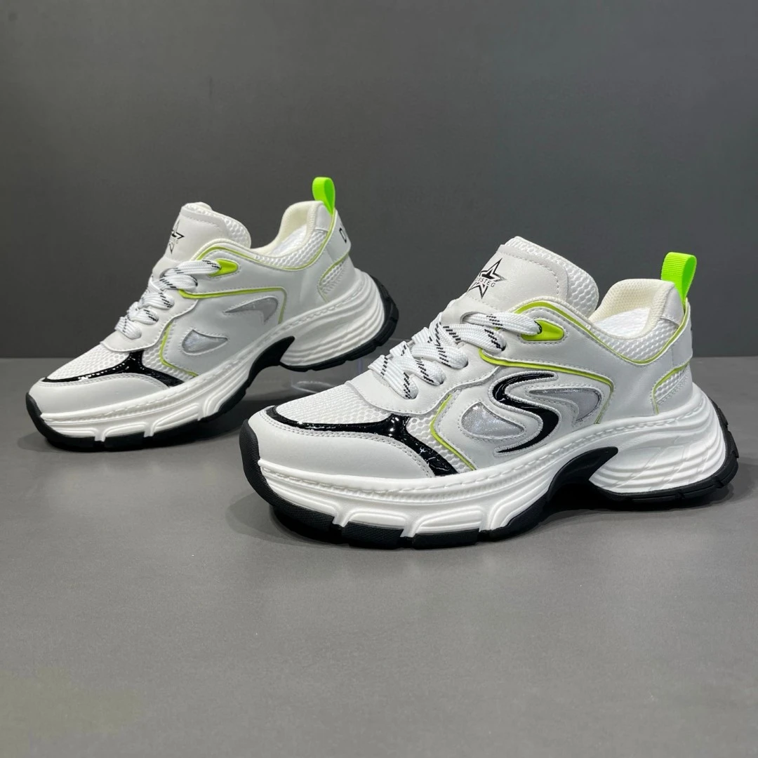 okkdey男鞋春季透气网面厚底老爹鞋百搭增高休闲运动潮鞋