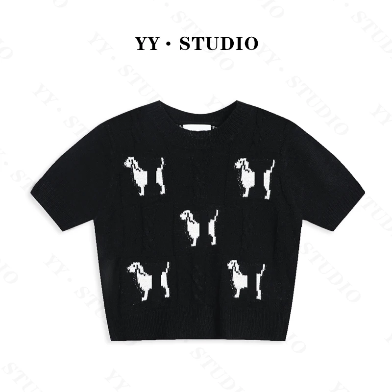 【丢丢专属】春夏薄款时尚针织短袖上衣YY-9184