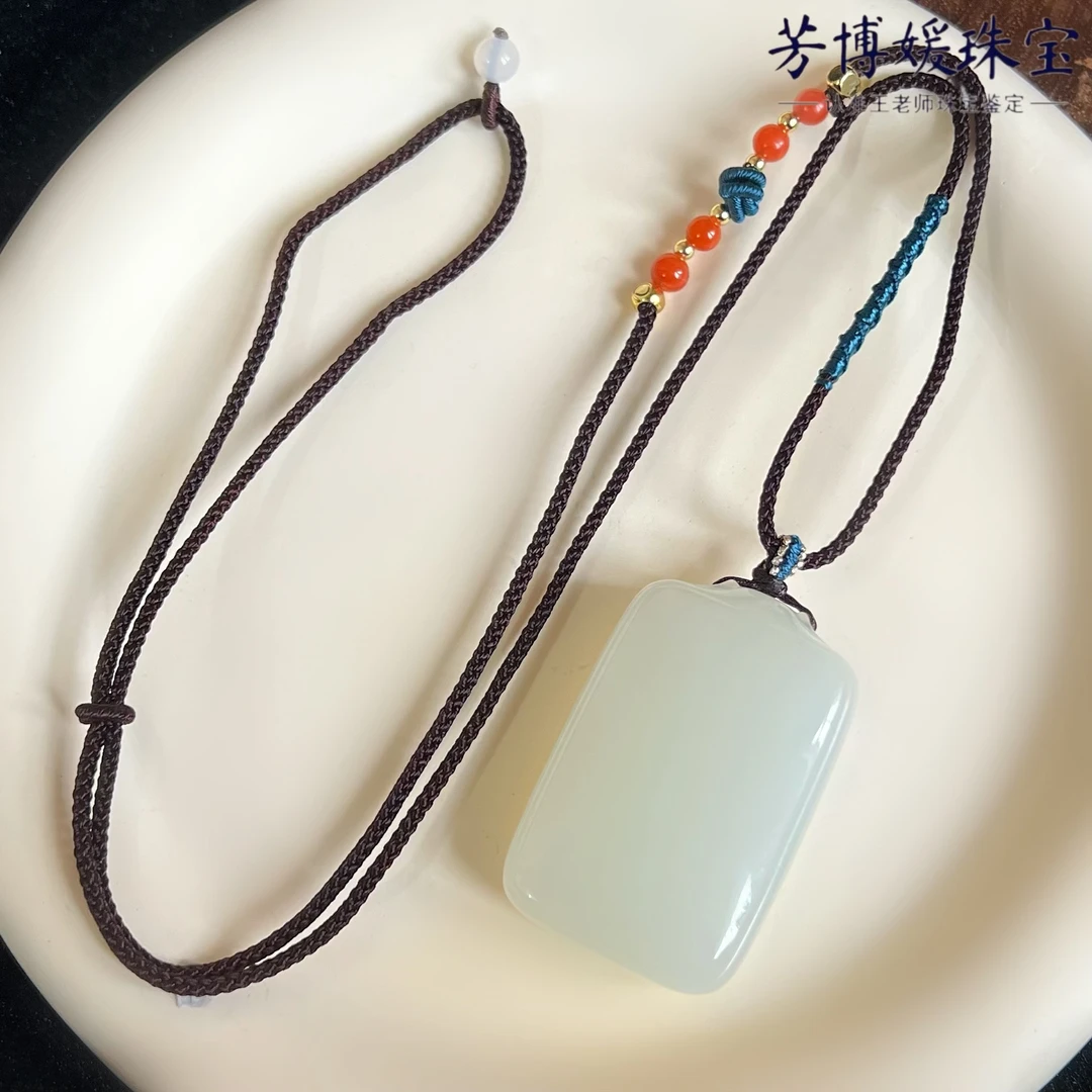 GH36天然正宗和田玉白玉平安无事牌吊坠 高端高品质 多样性发其一