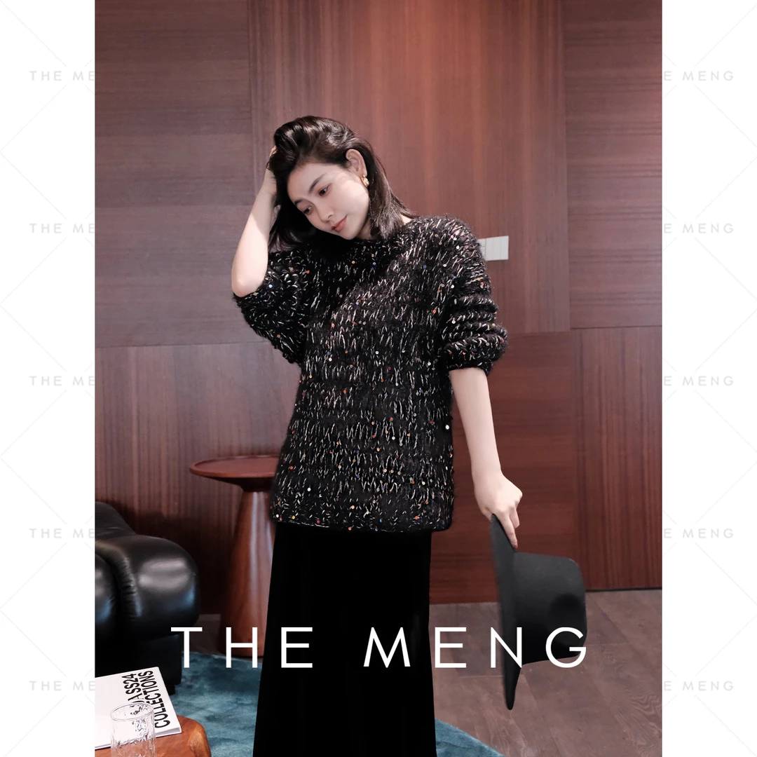 THE MENG【星辰】御寒极细绵羊毛花纱毛针织衫#M244E0118