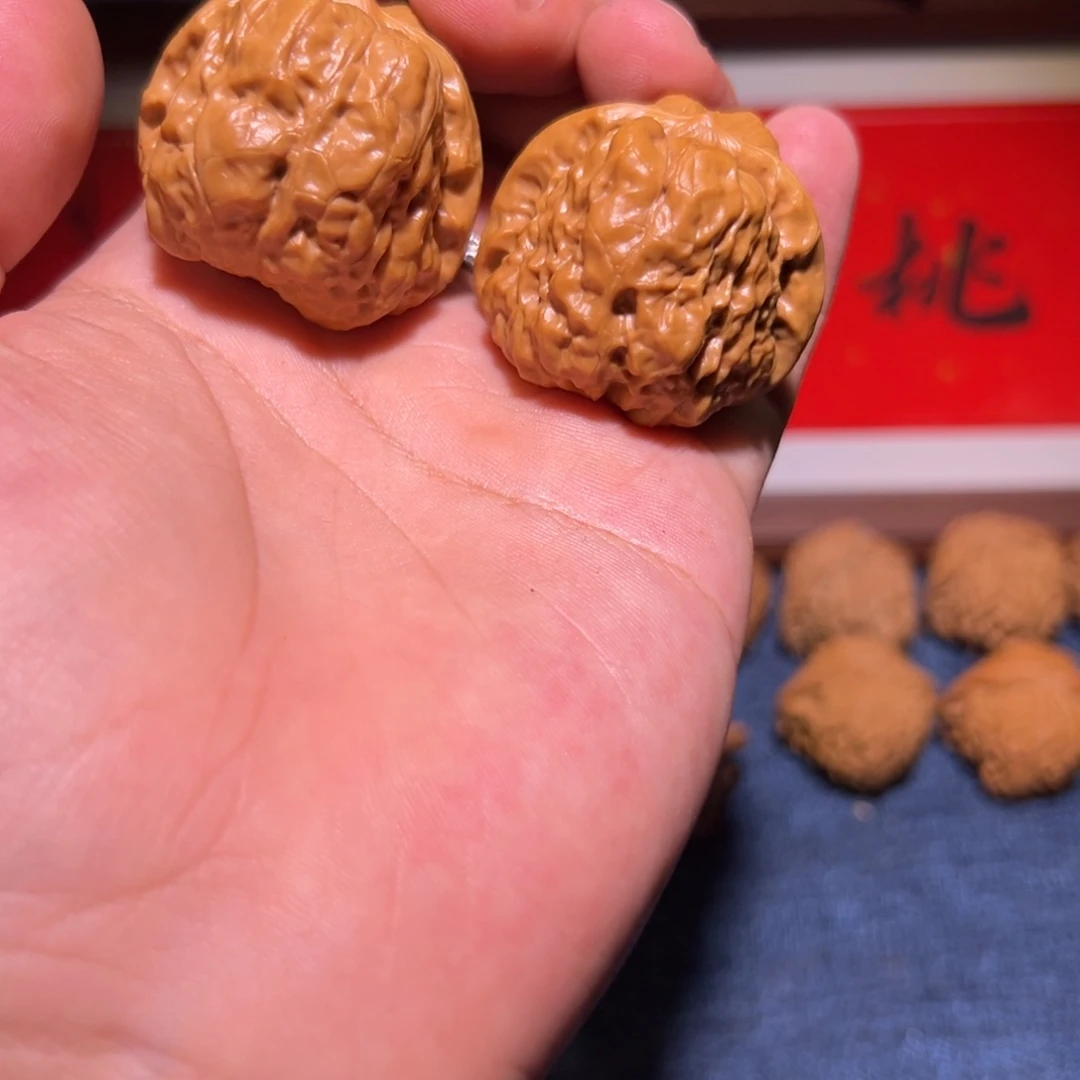 吊坠文玩核桃38蛤蟆头一对