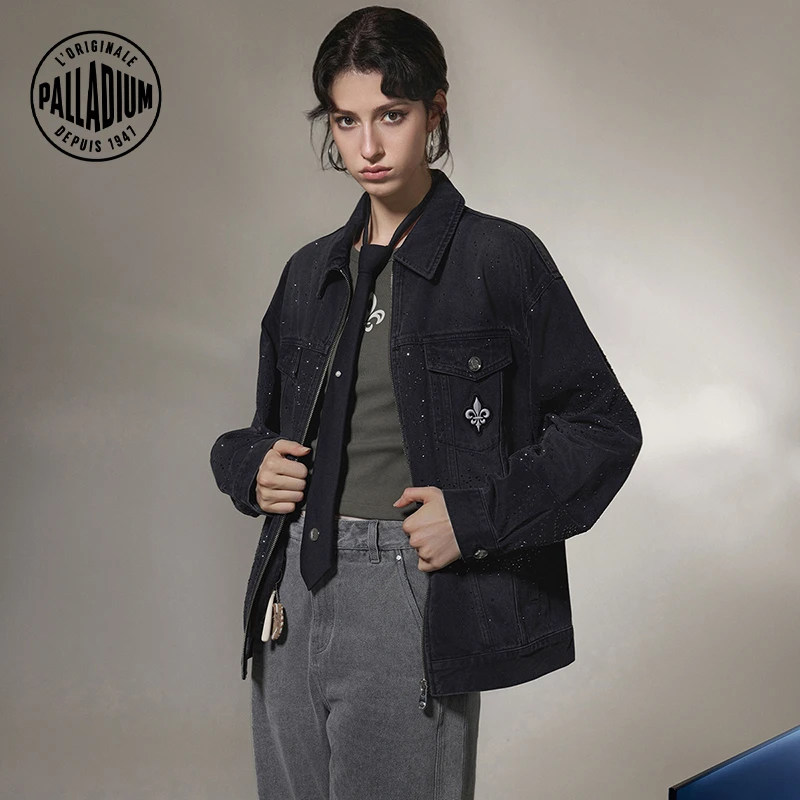 帕拉丁春季男款上装时尚潮流鸢尾花牛仔外套1011256