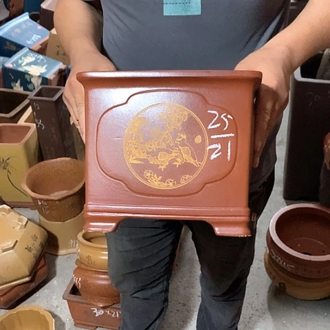 紫砂花盆手工制作