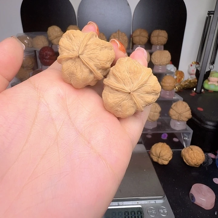 把件文玩核桃20号车35.8尺寸三面蟾三棱