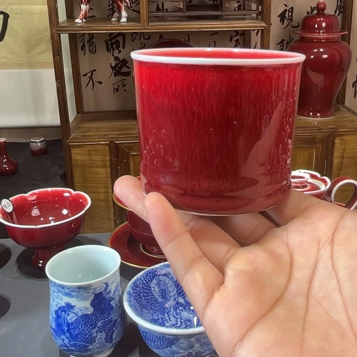 景德镇陶瓷浅行窑容天杯