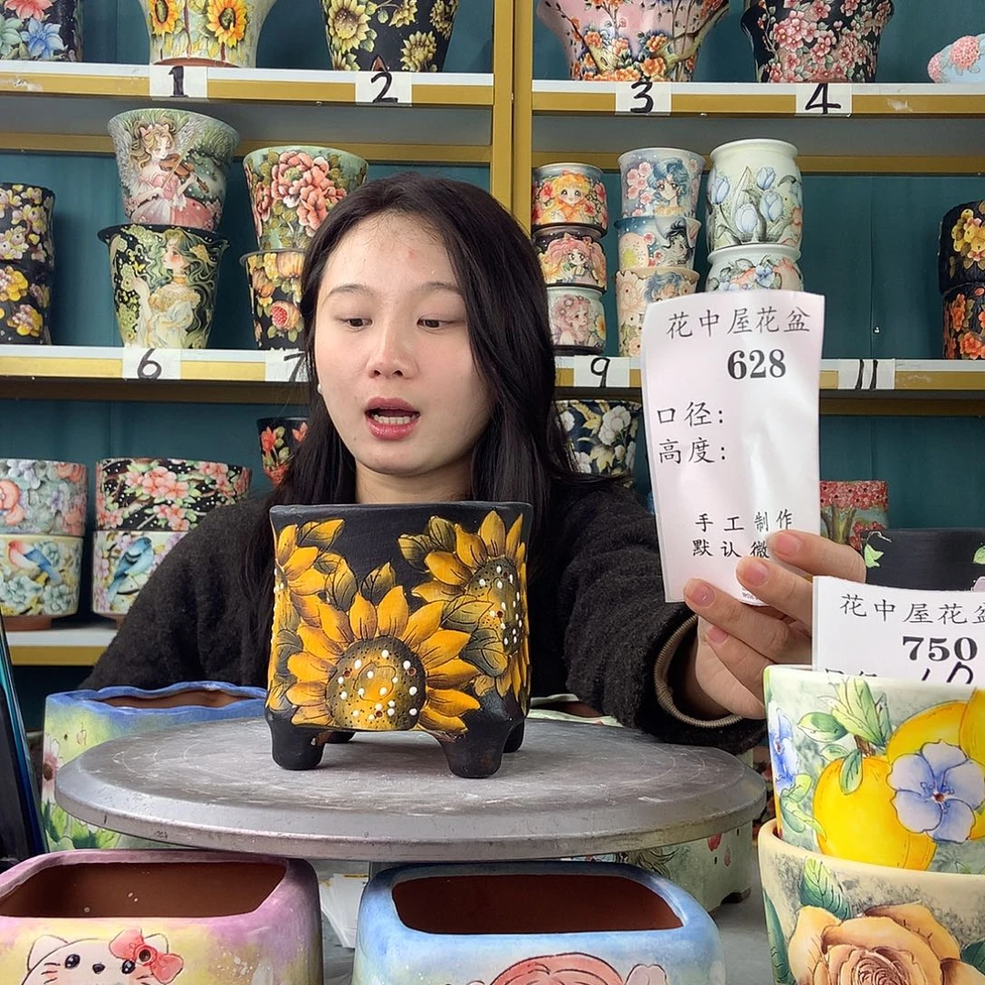 ****紫陶景德镇手工花盆628