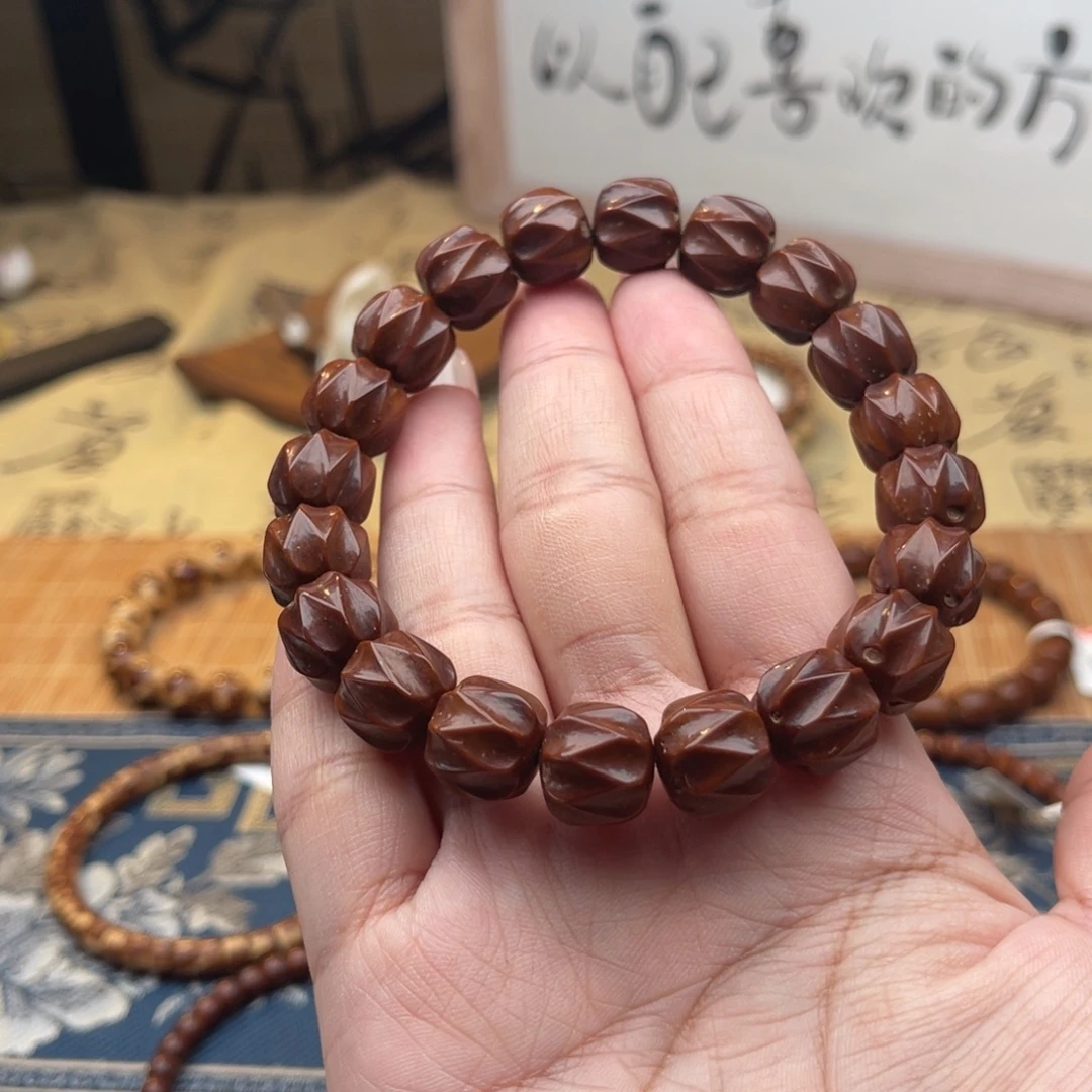 紫金鼠手串半实心雕刻无相