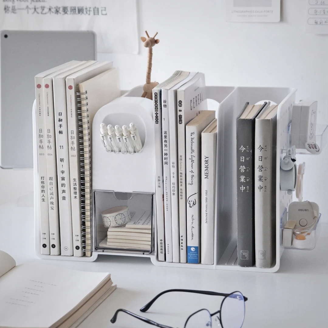 桌面置物架学生书桌洞洞板书本收纳盒分隔书立笔筒子书架