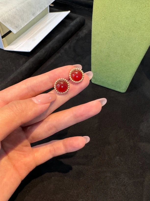 18k金珠珠精致耳钉小众独特经典款耳钉