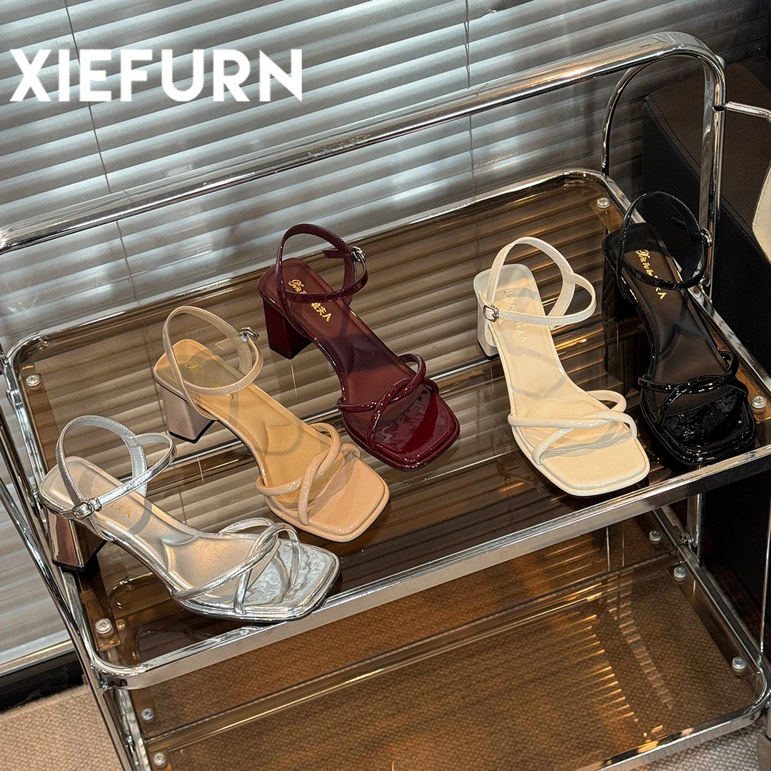 XIEFURN/鞋夫人银色高跟鞋2025夏季法式气质配裙子不累脚绝美凉鞋