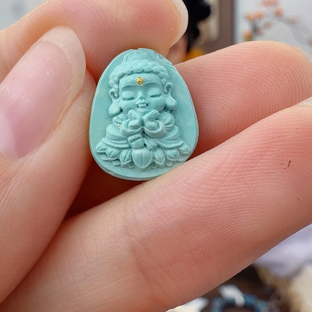 绿松石18K金镶嵌珠宝半成品