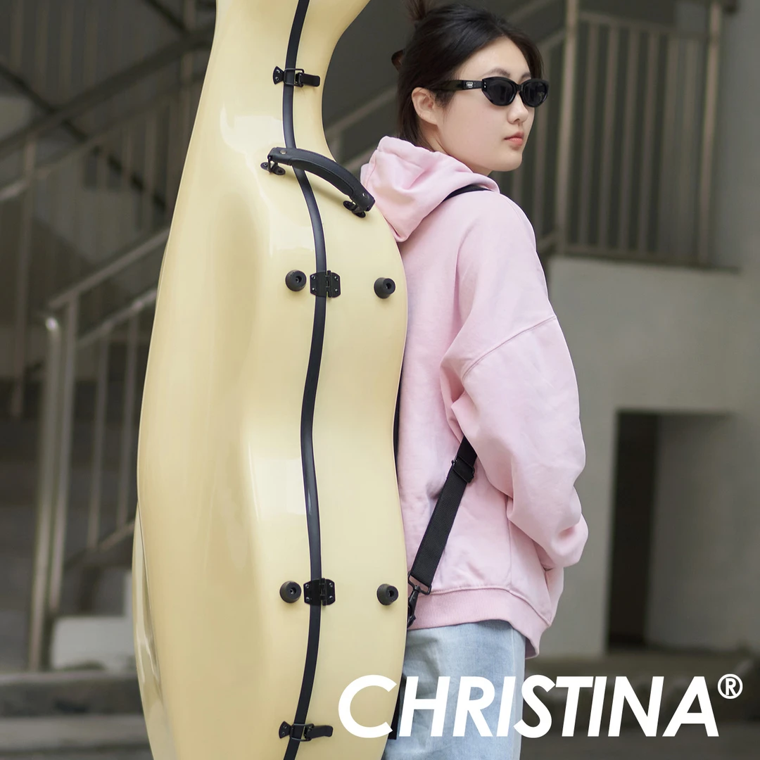 christina轻便易携带大提琴盒 米黄色 大提琴包 大提琴琴盒 配件