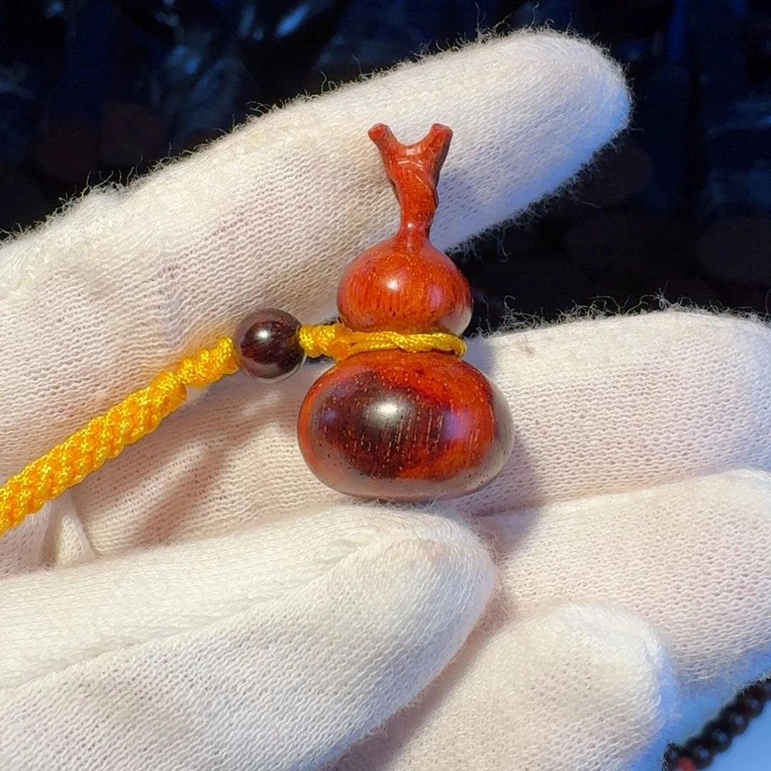 美*蒂印度小叶紫檀三味线古琴料葫芦挂件