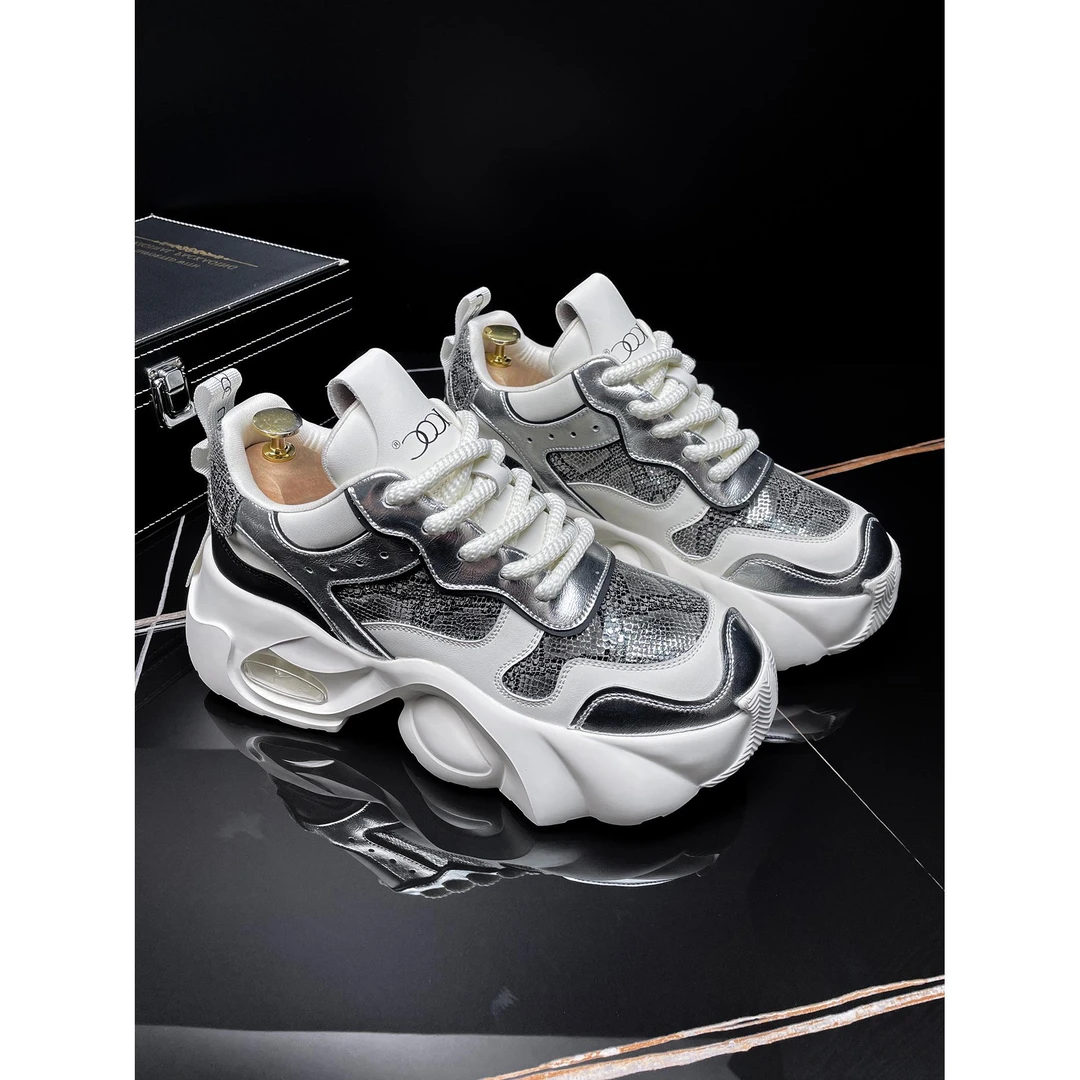 厚底老爹鞋男2025秋季新款缓震慢跑鞋8CM增高男鞋百搭运动休闲鞋