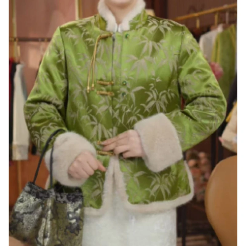 《竹报平安-棉服》新中式提花休闲百搭高定加厚外套2024D886-姣姣