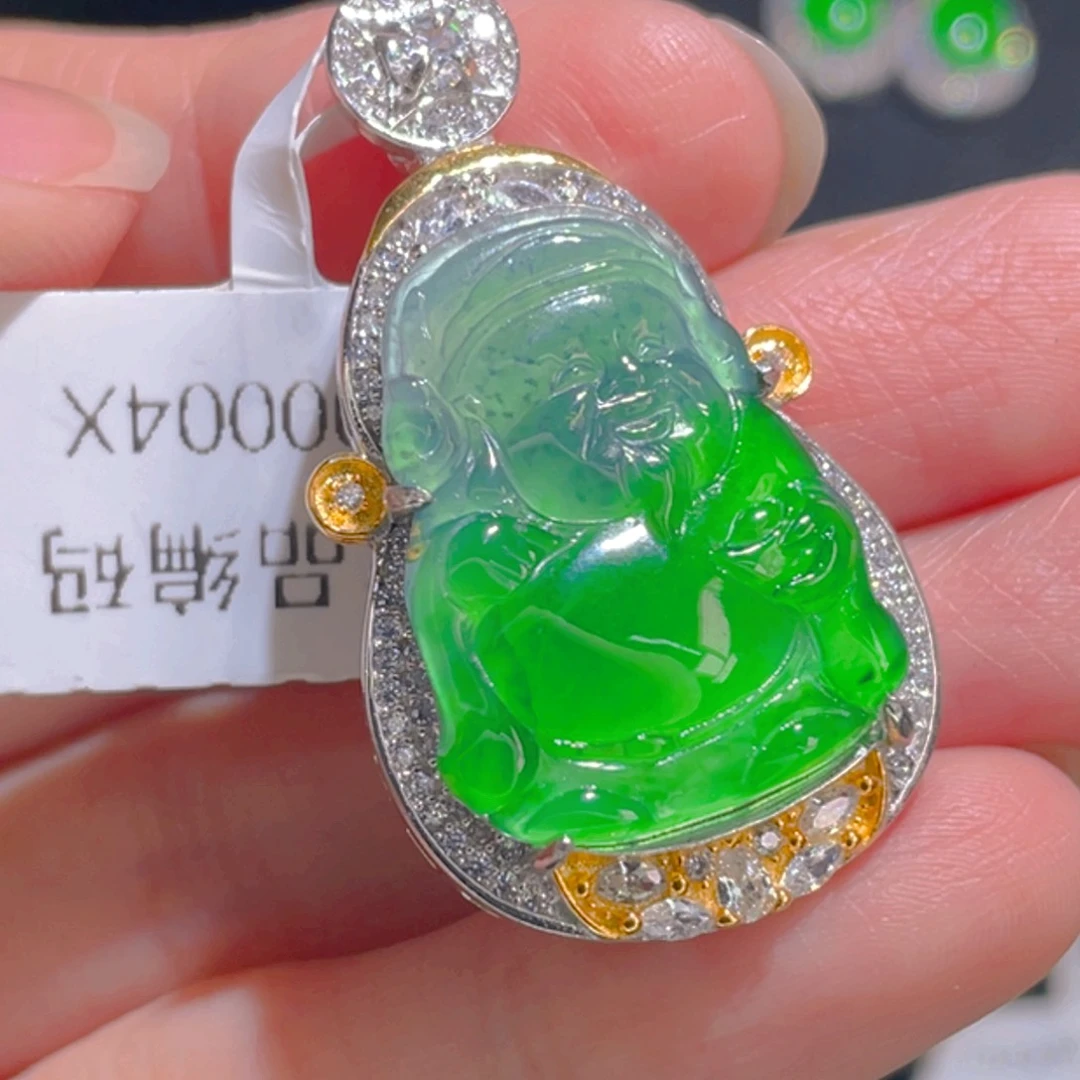 翡翠吊坠(不含链)银S925镶嵌