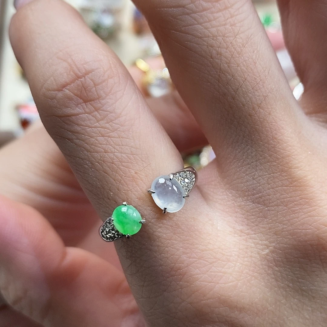 翡翠银S925镶嵌戒指