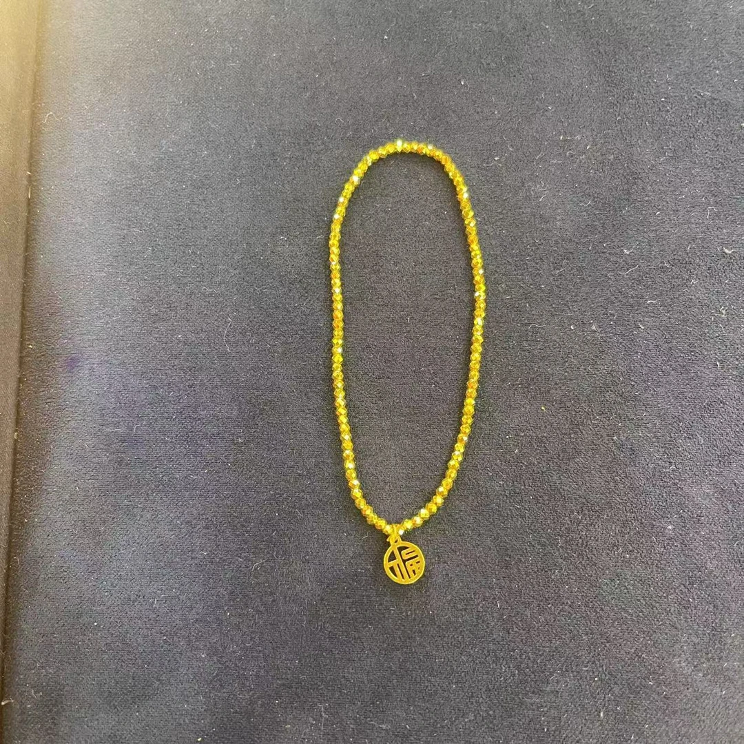 足金饰品 足金福字蹦迪珠手串 K0104