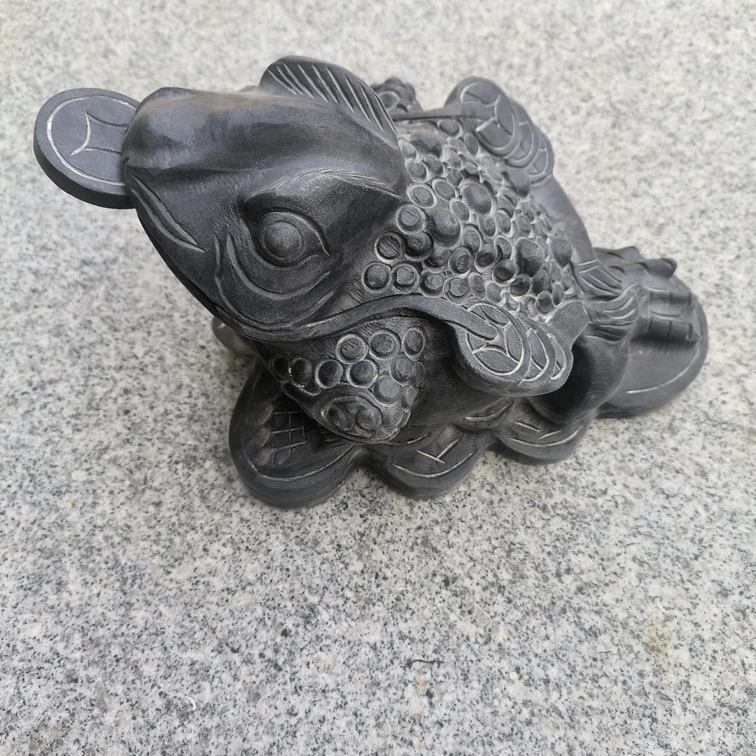 石雕青石金蟾石头三足蟾蜍摆件家用庭院玄关天然石材雕刻三脚金蟾