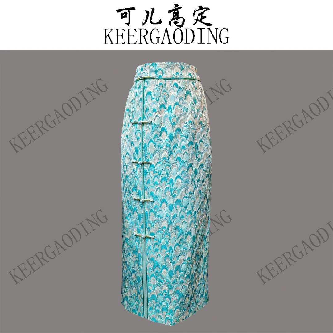 【已售罄勿上架】螺钿非遗宋锦高端新中式国风设计师款半裙3-J5614