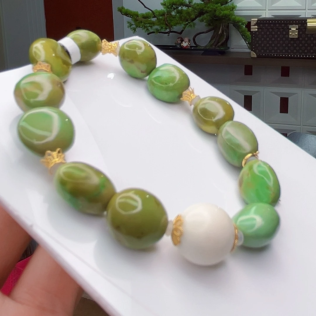 绿松石珠宝奇石18K金镶嵌