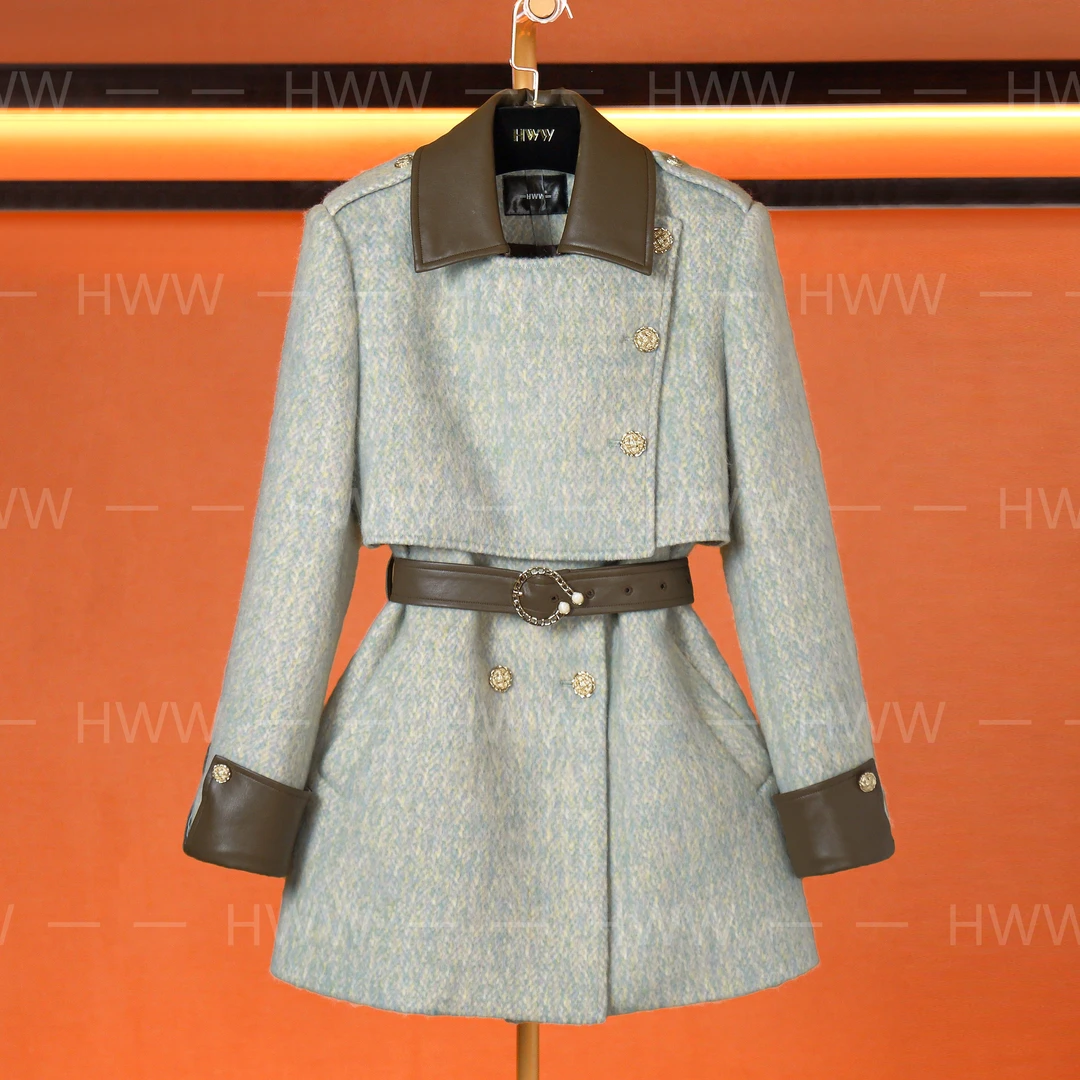 90白鹅绒(袖子已加绒)气质设计师鹅绒服DHZFF407485