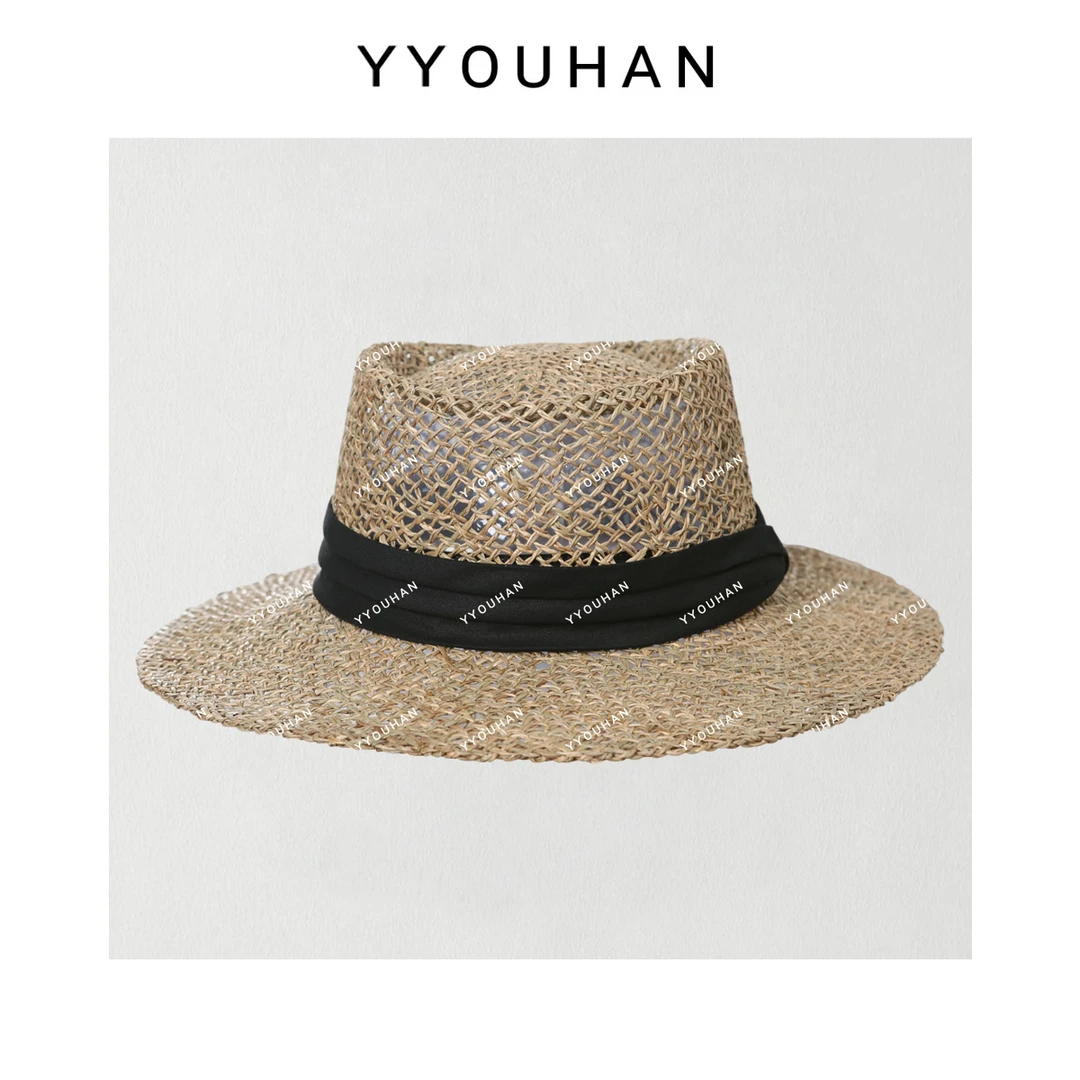 YYOUHAN 2025新款小众设计极简风平顶帽子沙滩帽 2506C3541