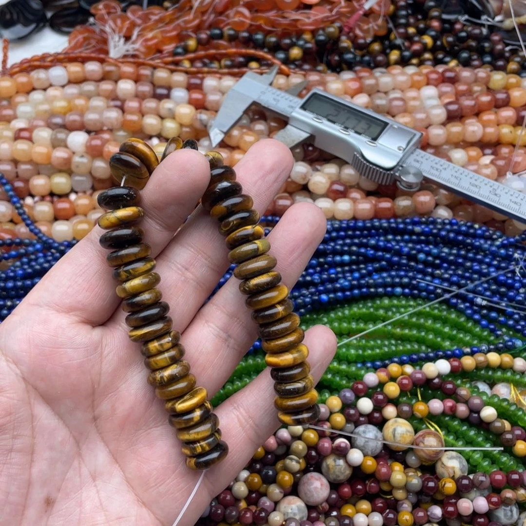 玛瑙/玉髓珠宝半成品未镶嵌半条14mm虎眼隔片