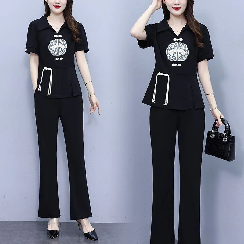 夏季大码女装休闲套装200斤微胖mm宽松显瘦潮流洋气运动服两件套