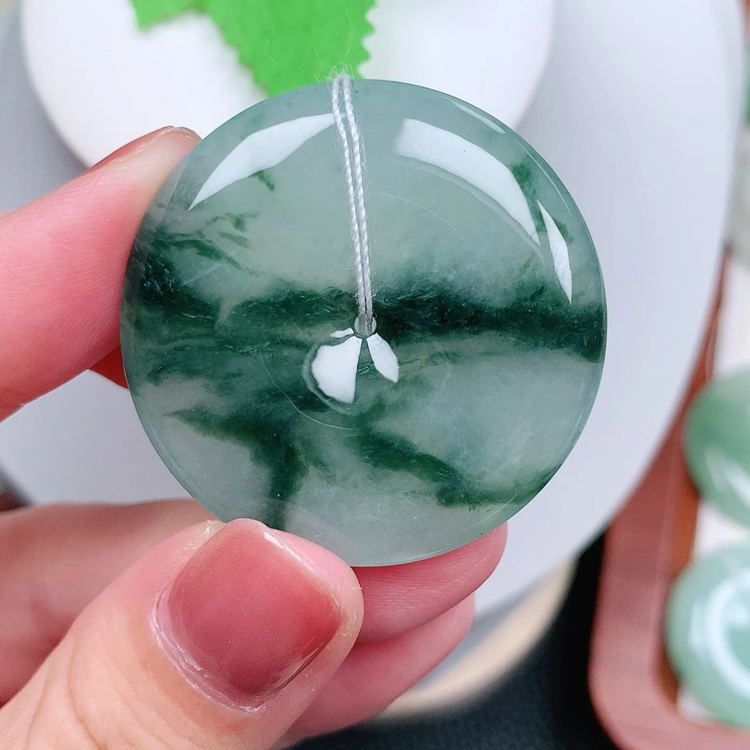 翡翠未镶嵌颈饰平安38-6.4