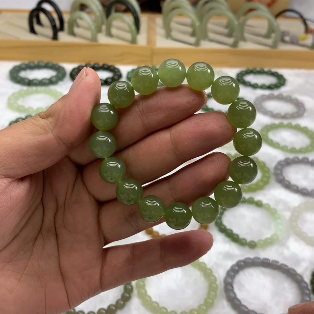 未镶嵌手串和田玉（冰湖水绿12）