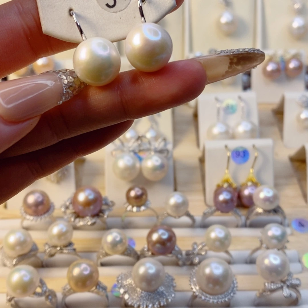 淡水珍珠耳饰合金