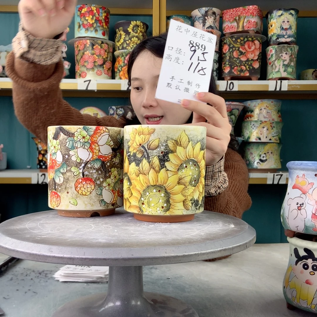 陶景德镇手工花盆889