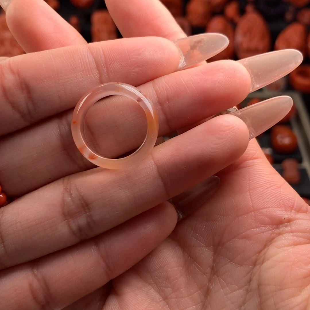 南红玛瑙冰飘戒指16+未镶嵌