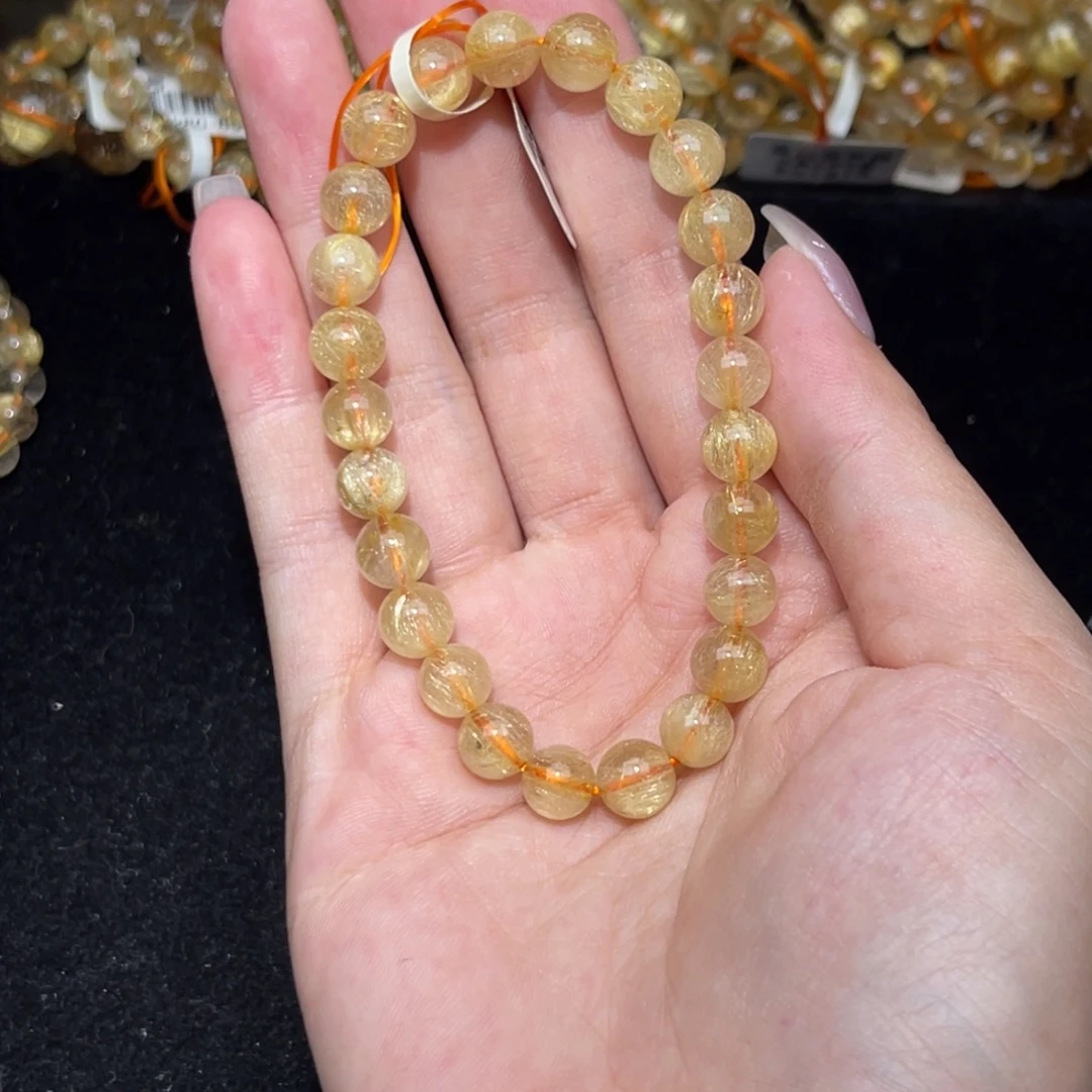 :***意发晶手链未镶嵌卡7金发晶