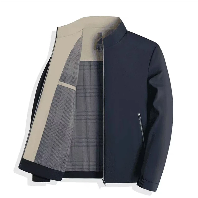 A春秋夹克男士外套2025新款立领茄克商务休闲外套J101