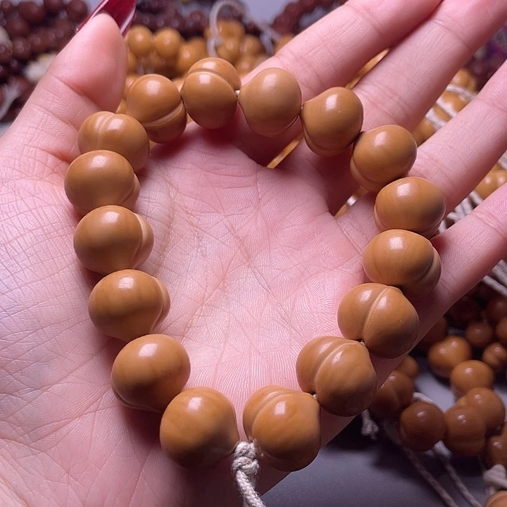 都****猴头核桃手串17尺寸镜面柯基屁桃手持全品无暇