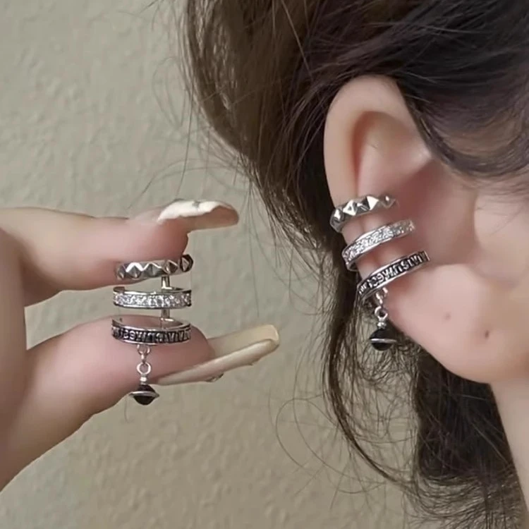 合金耳饰 银色复古风耳骨夹2025新款爆款小众独特气质耳夹女
