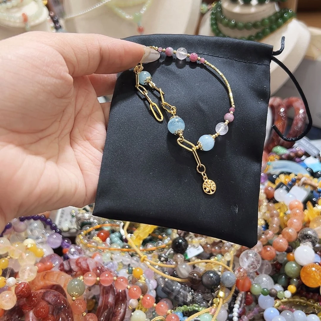 银S925镶嵌手链碧玺?**?