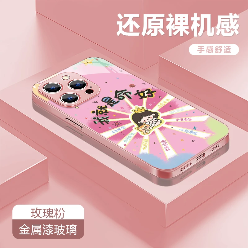 我就是命好适用苹果16/华为P70/vivo/oppo金属漆玻璃防摔手机壳