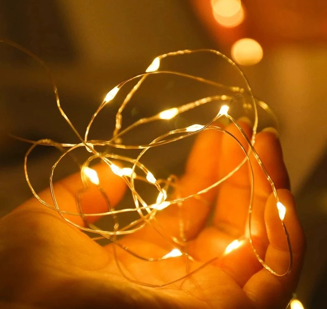 暖白小灯串氛围灯50厘米长，小狗盒子装饰不单卖哦装饰灯鲜花包装