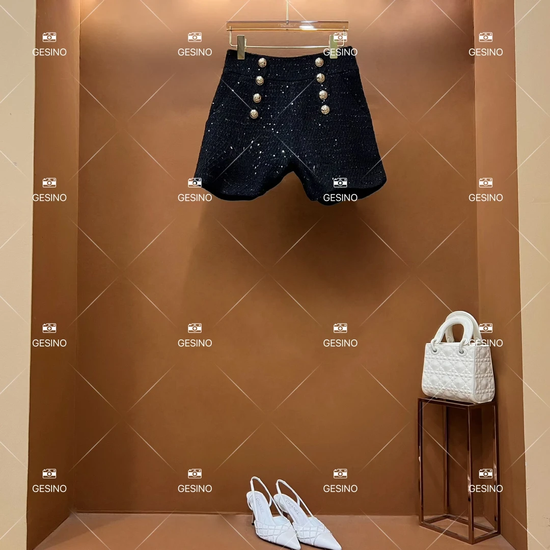 秋冬季小香风时尚百搭黑色短裤 QD-2025517