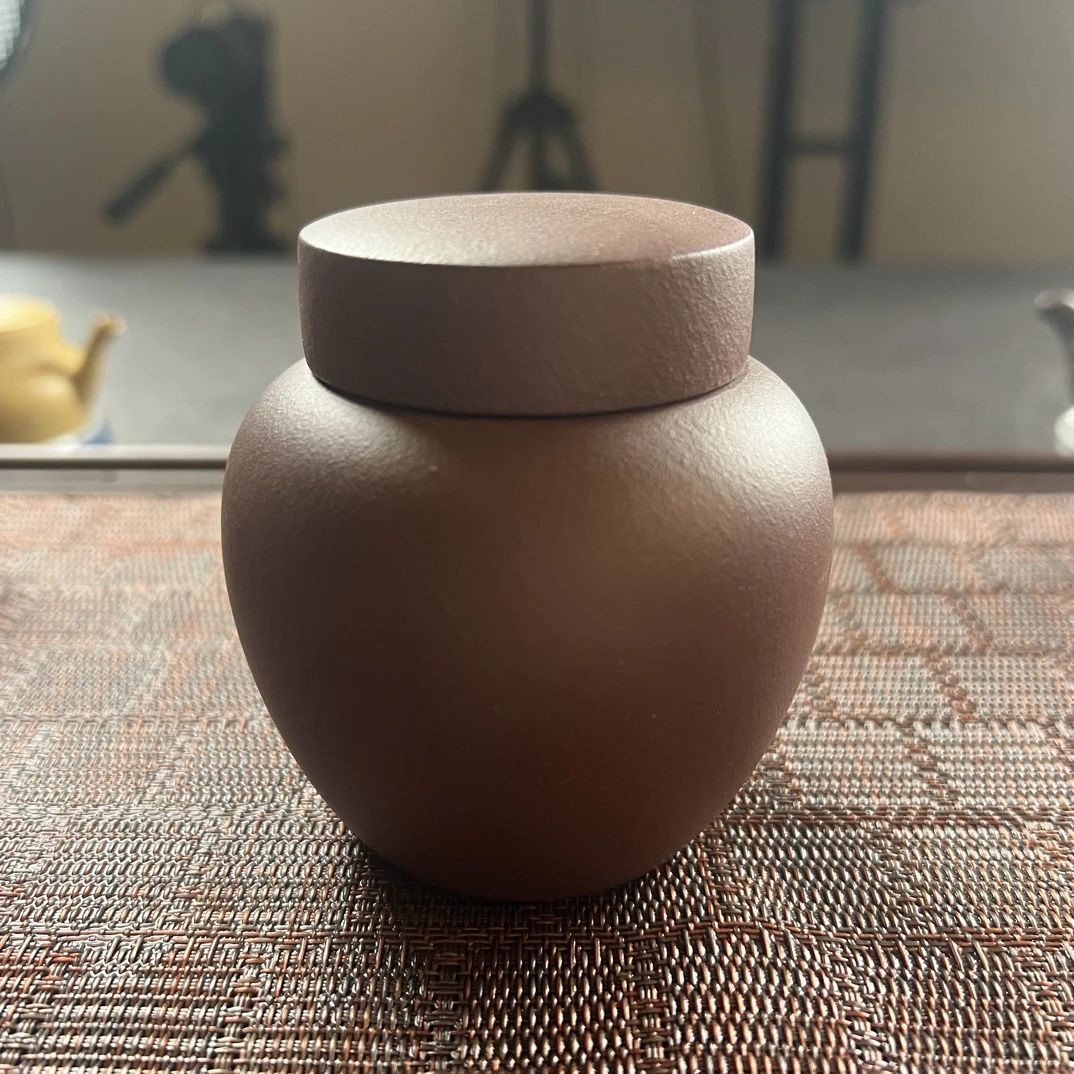 宜兴紫砂壶 茶周边 小号茶叶罐紫泥1-2两装