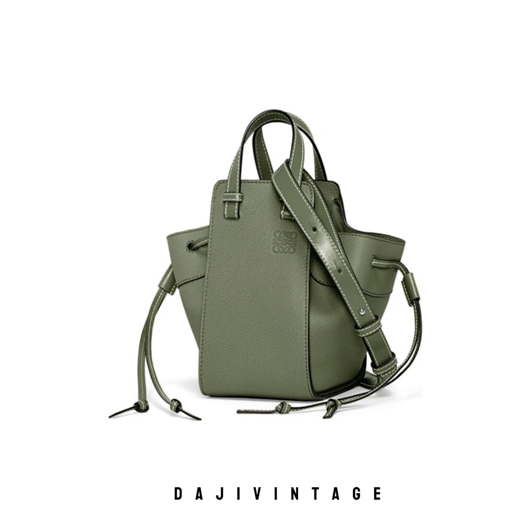 95新 LOEWE/罗意威 大吉一店/LOEWE罗意威抹茶绿mini吊床斜挎包