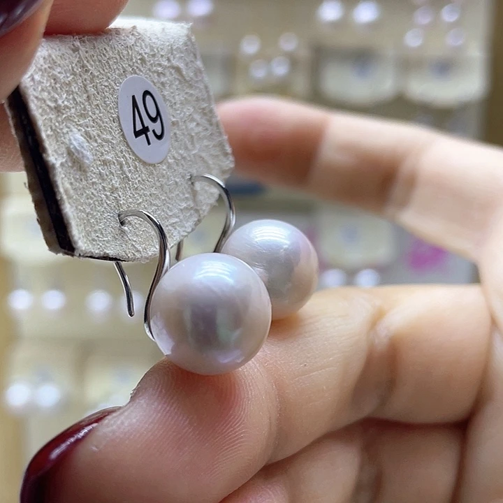 淡水珍珠耳饰银S925镶嵌