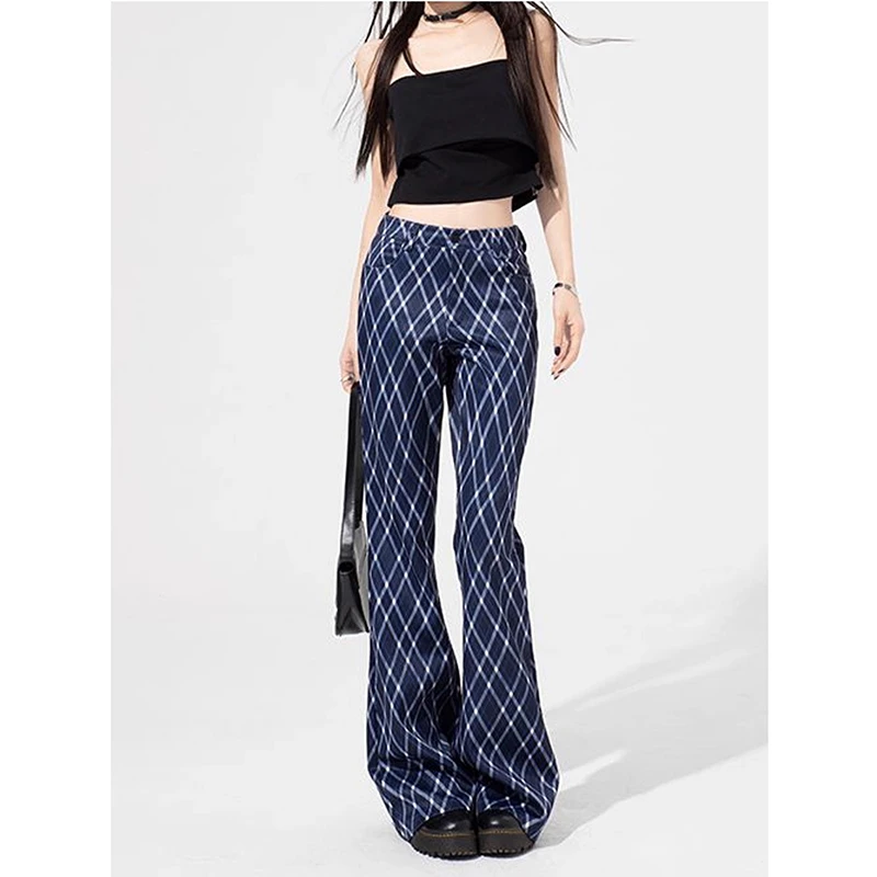 美式复古休闲微喇裤女夏季新款设计感小众高腰修身显瘦垂感马蹄裤